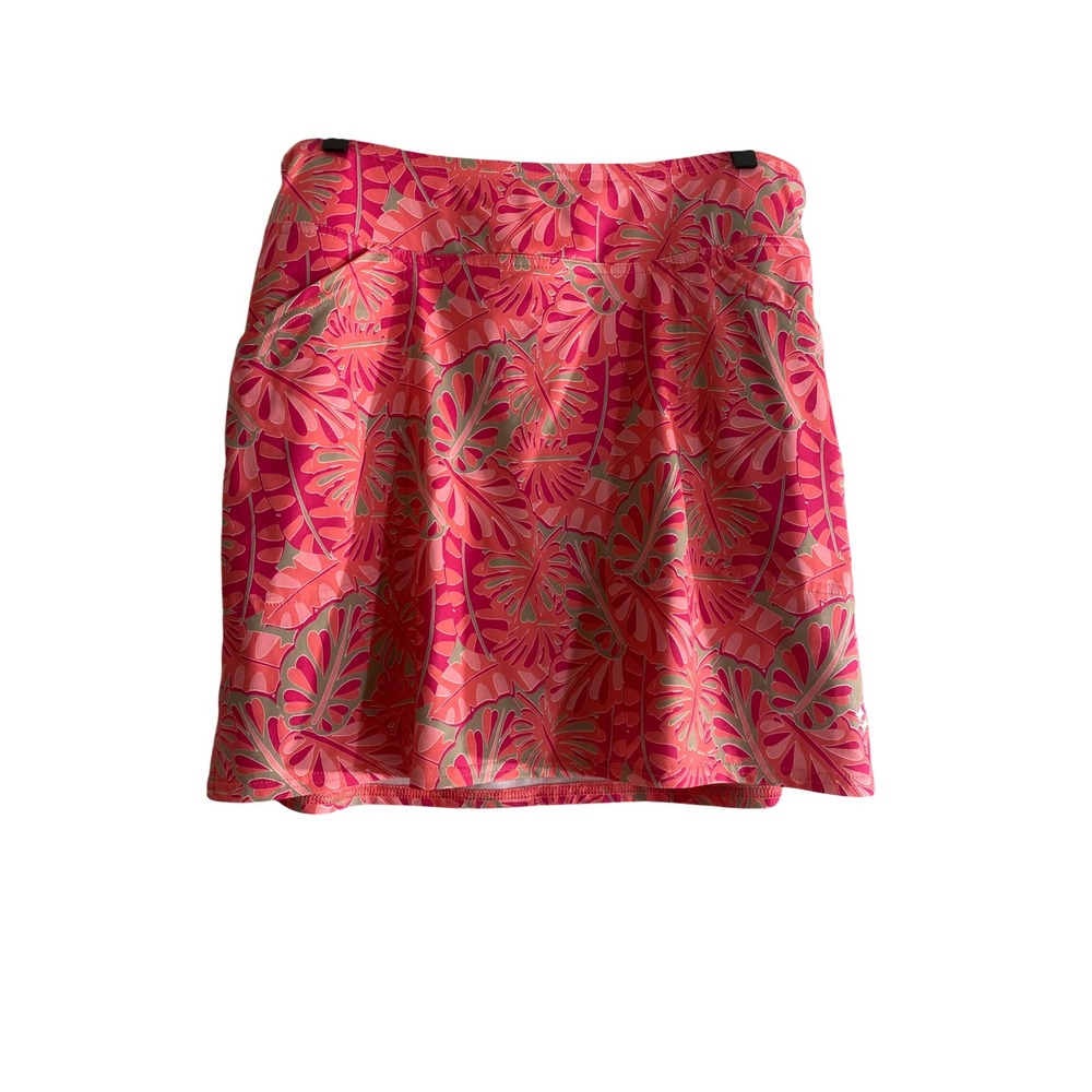 Jofit Golf Skort Women Small Pink Tropical Monstera Leaf Athletic Skirt Exc